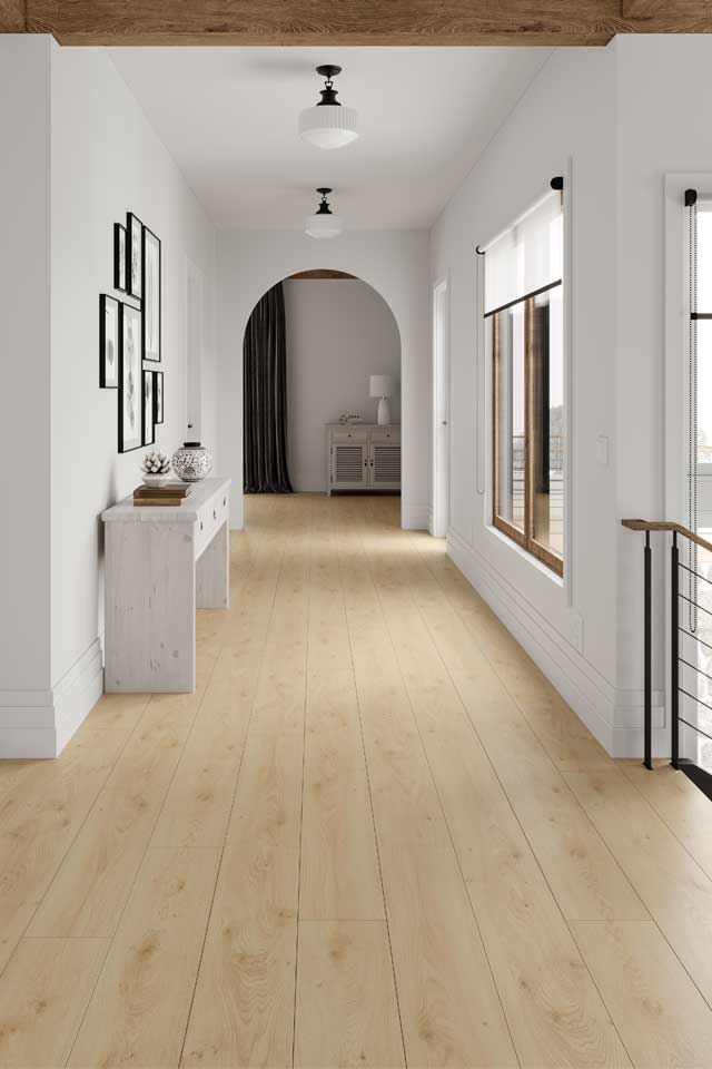 wood look laminate in entryway